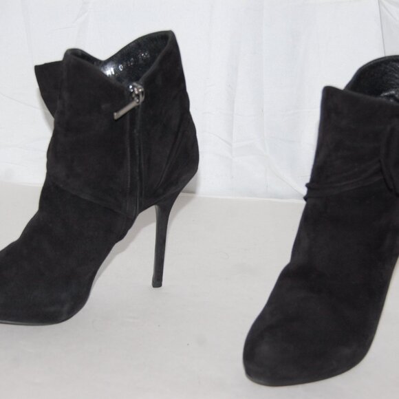 36.5/6.5❤️ CHRISTION DIOR HIGH HEEL BLACK SEUDE LEATHER ANKLE BOOTS BOOTIE… - Picture 10 of 13